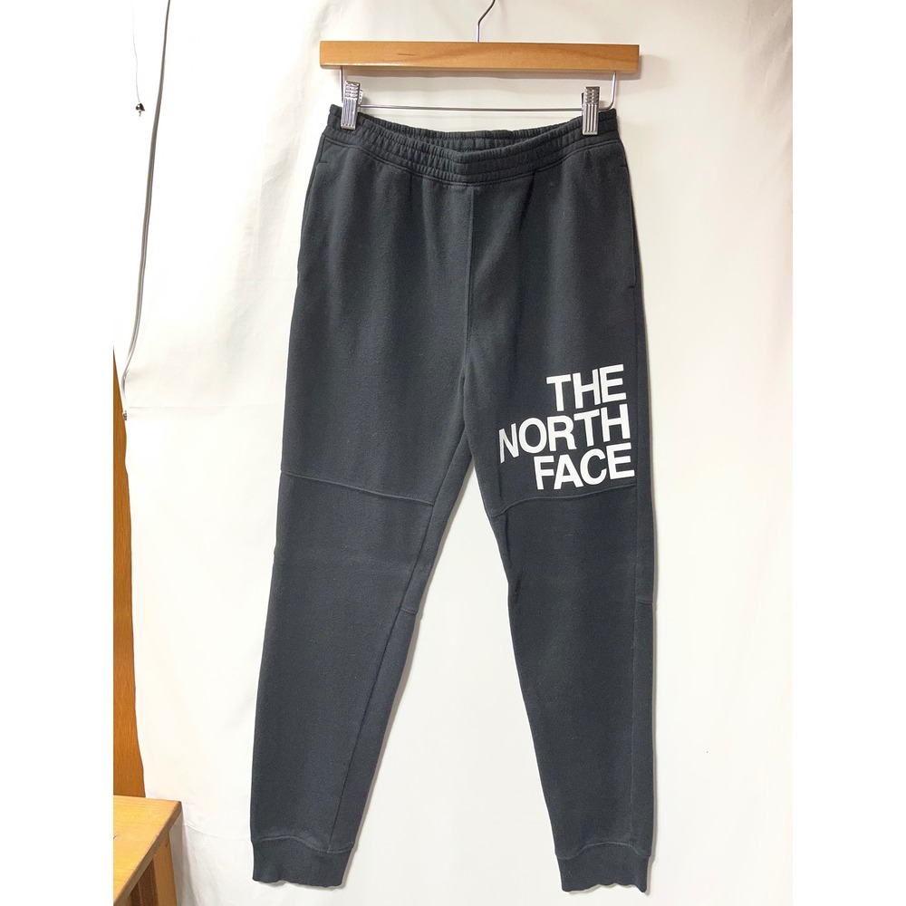 The North Face Boys Black Fleece Jogger Sweatpants Big Logo XL 14/16 Kids Pants